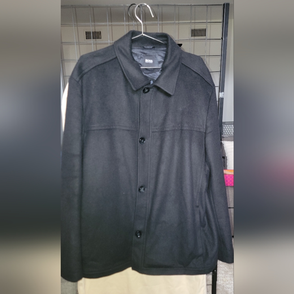 BOSS Men's Classic Black Shirt Jacket Size Large